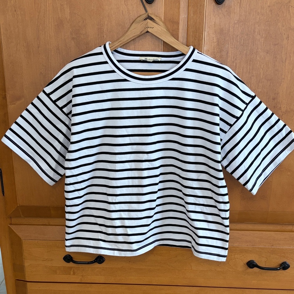 Women’s Madewell Black and White Stripe Shirt